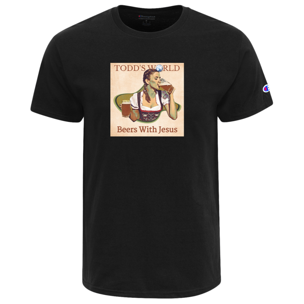 Beers With Jesus Champion Adult Heritage Jersey Tee