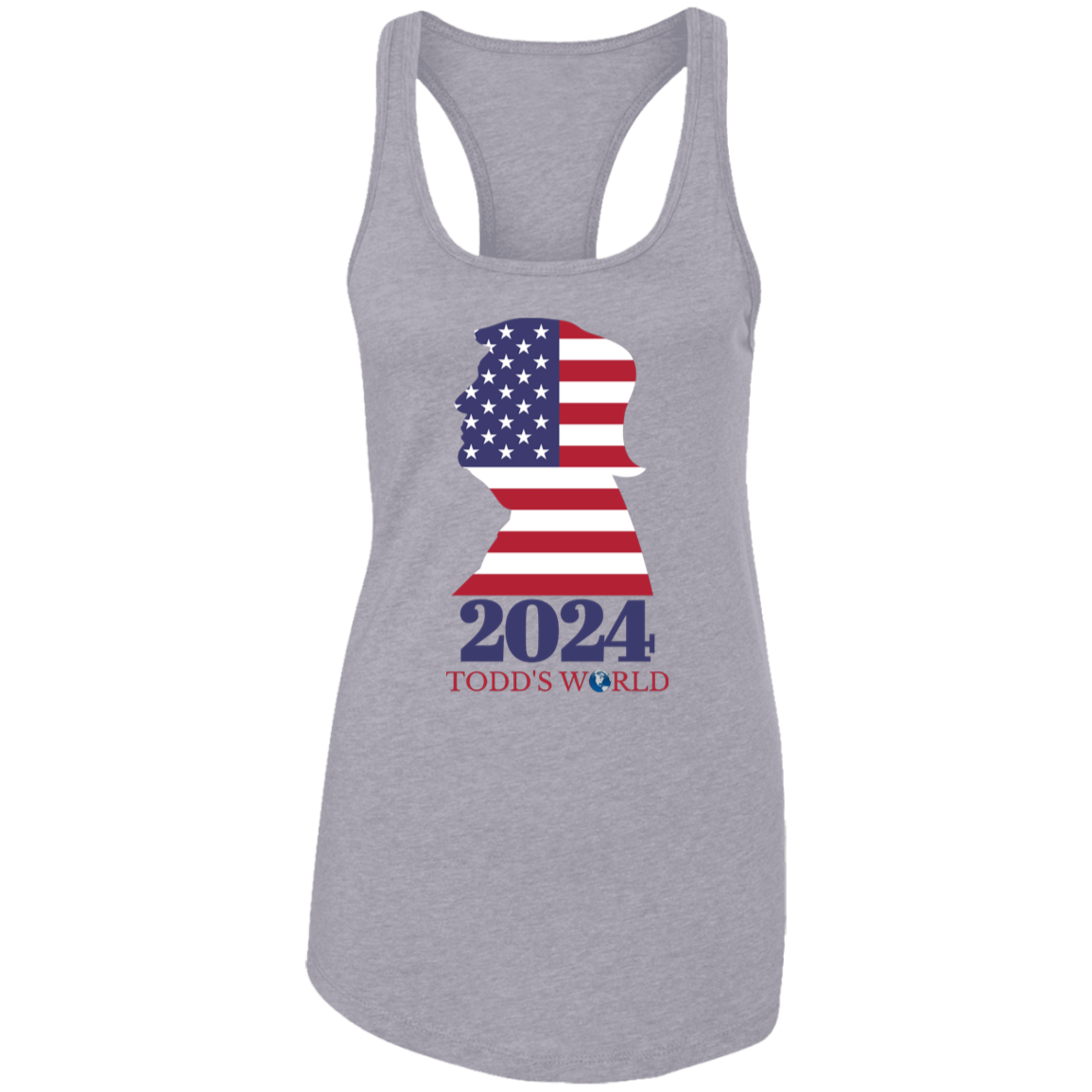 TRUMP Flag Profile Ladies Ideal Racerback Tank