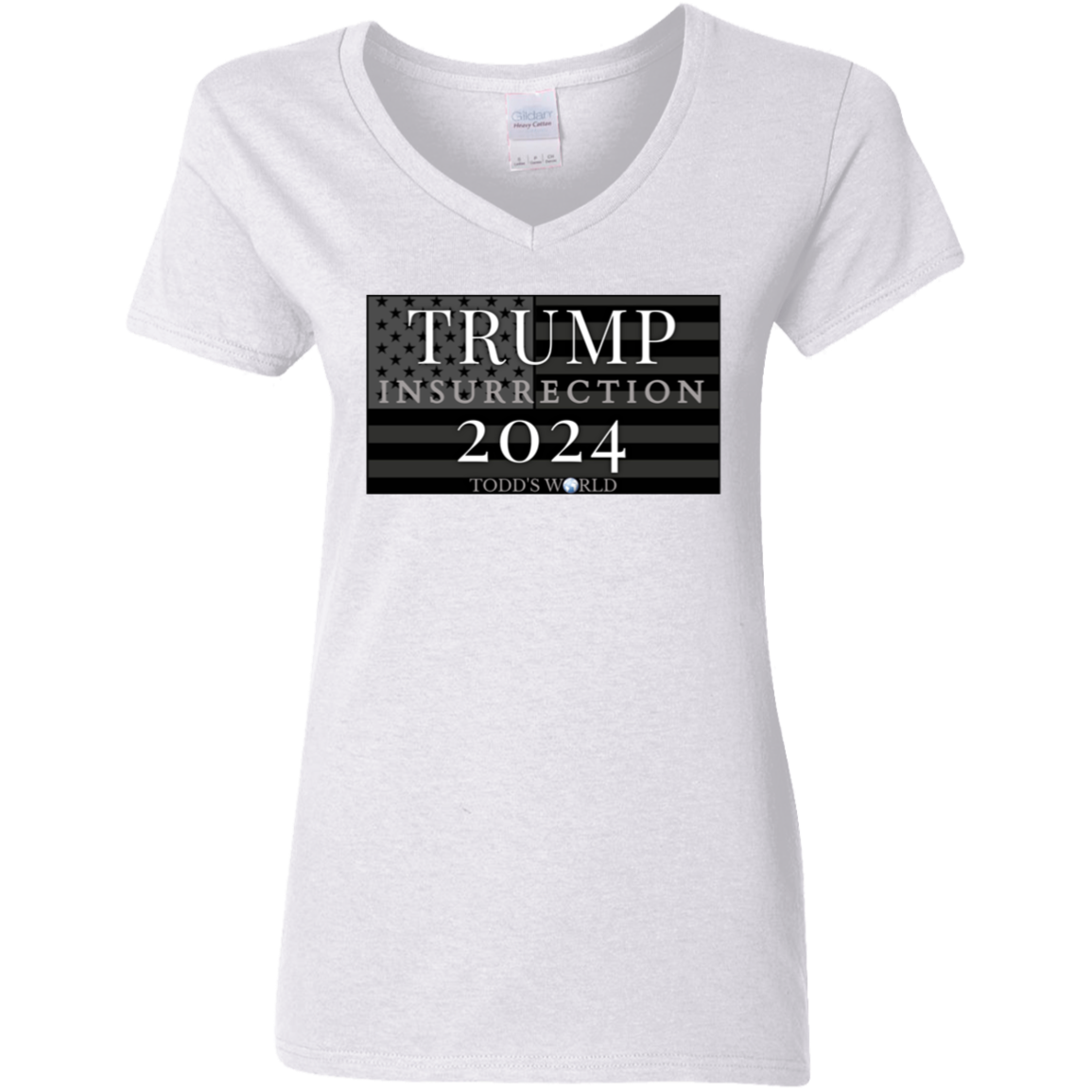 TRUMP 2024 insurrection Ladies' 5.3 oz. V-Neck T-Shirt