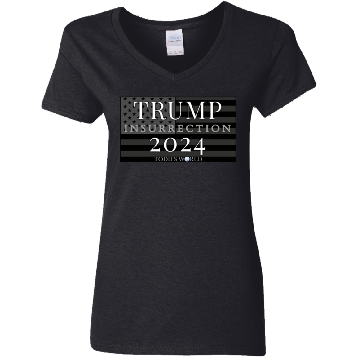 TRUMP 2024 insurrection Ladies' 5.3 oz. V-Neck T-Shirt