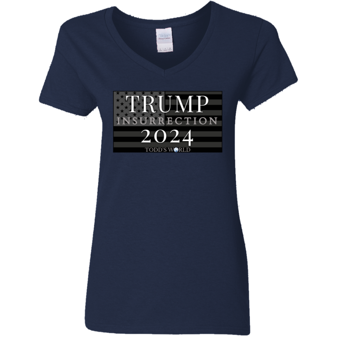 TRUMP 2024 insurrection Ladies' 5.3 oz. V-Neck T-Shirt