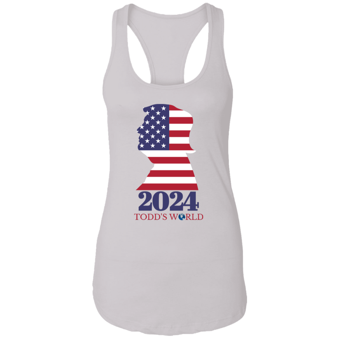 TRUMP Flag Profile Ladies Ideal Racerback Tank