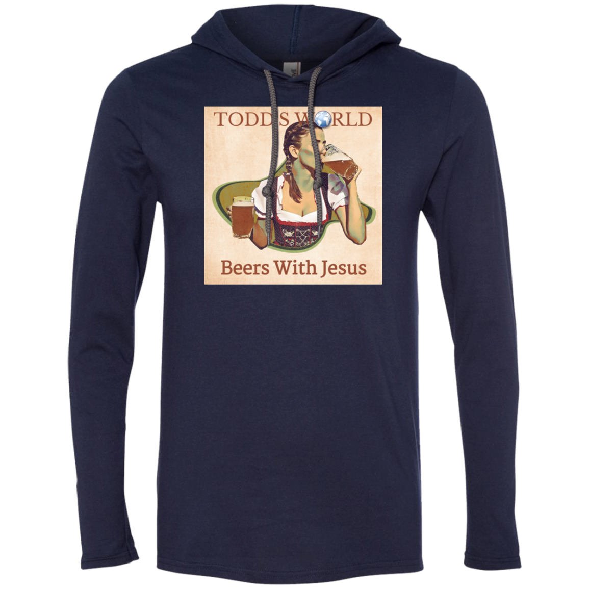 Beer With Jesus Gildan LS T-Shirt Hoodie