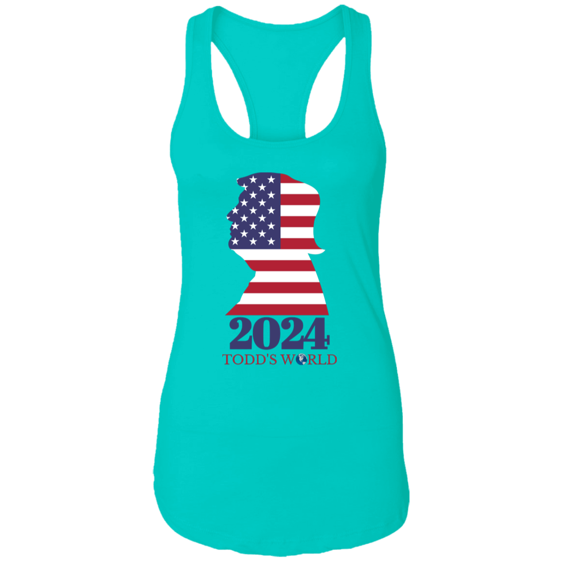 TRUMP Flag Profile Ladies Ideal Racerback Tank