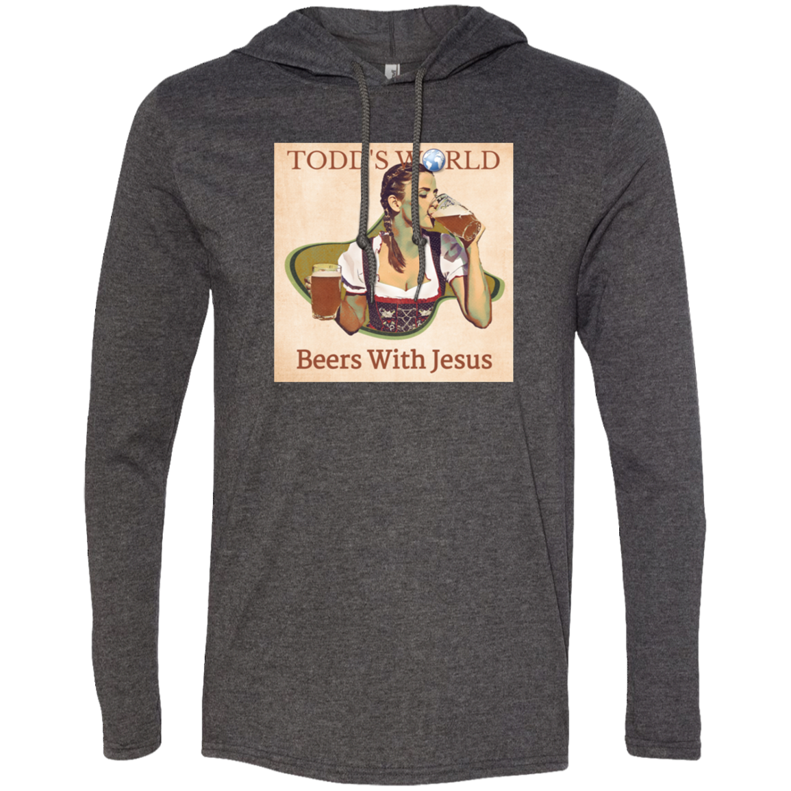 Beer With Jesus Gildan LS T-Shirt Hoodie