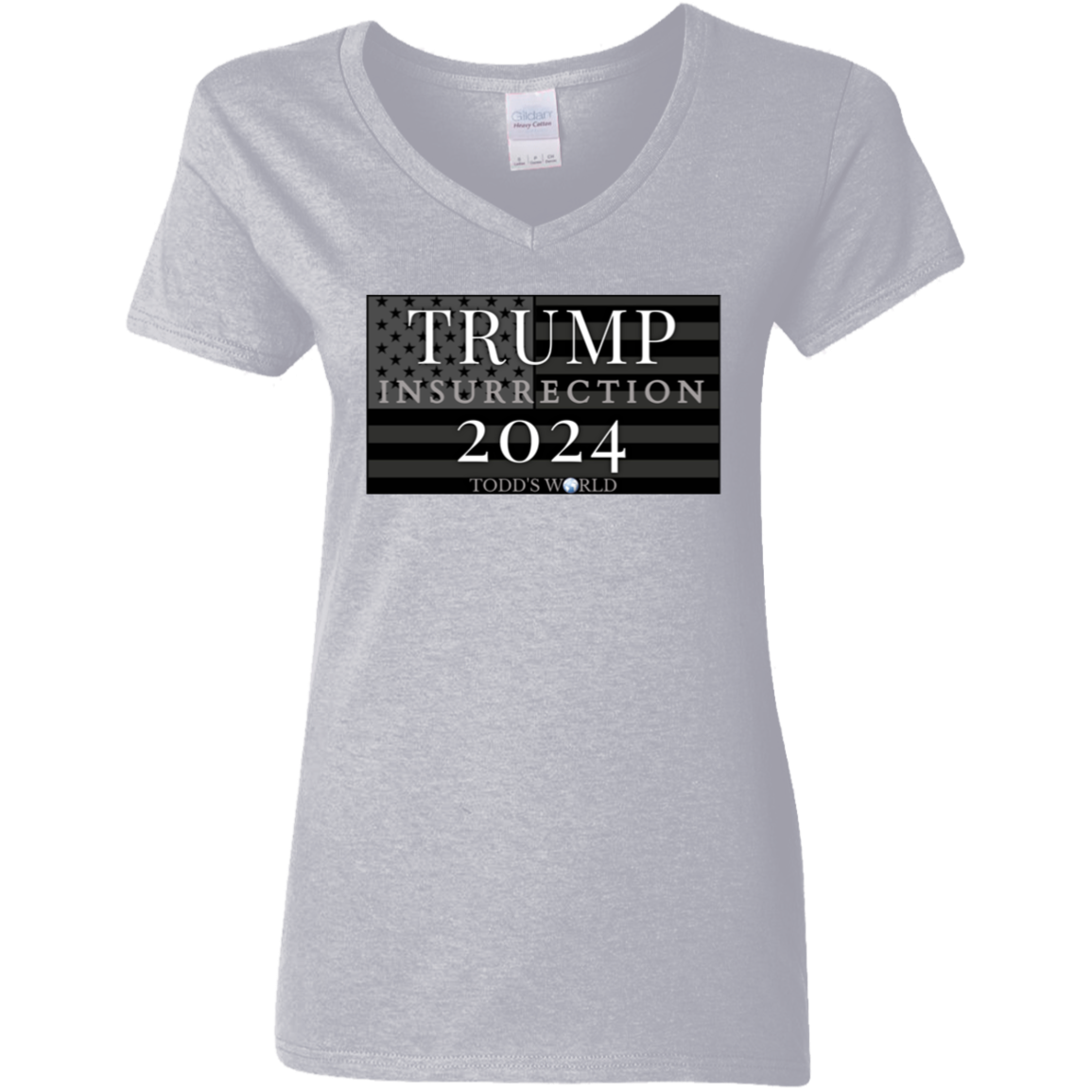 TRUMP 2024 insurrection Ladies' 5.3 oz. V-Neck T-Shirt