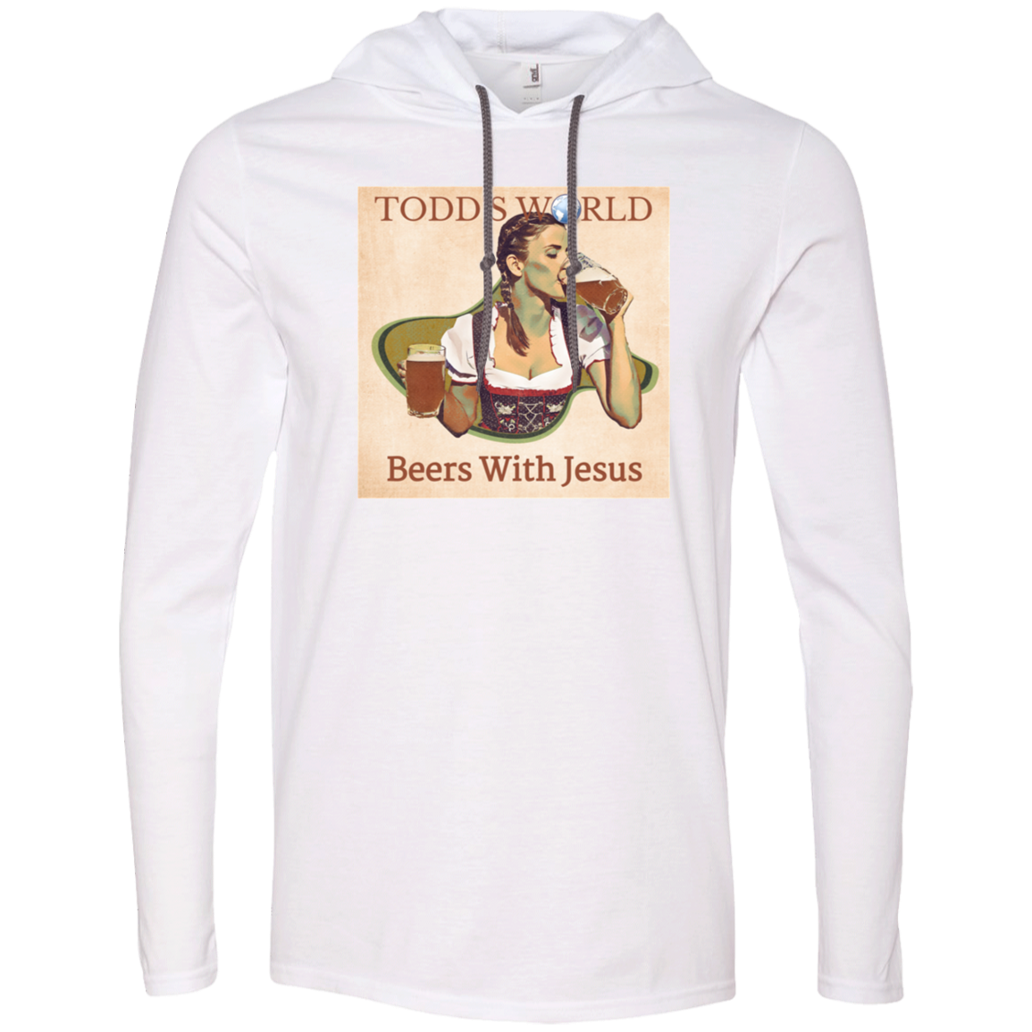 Beer With Jesus Gildan LS T-Shirt Hoodie