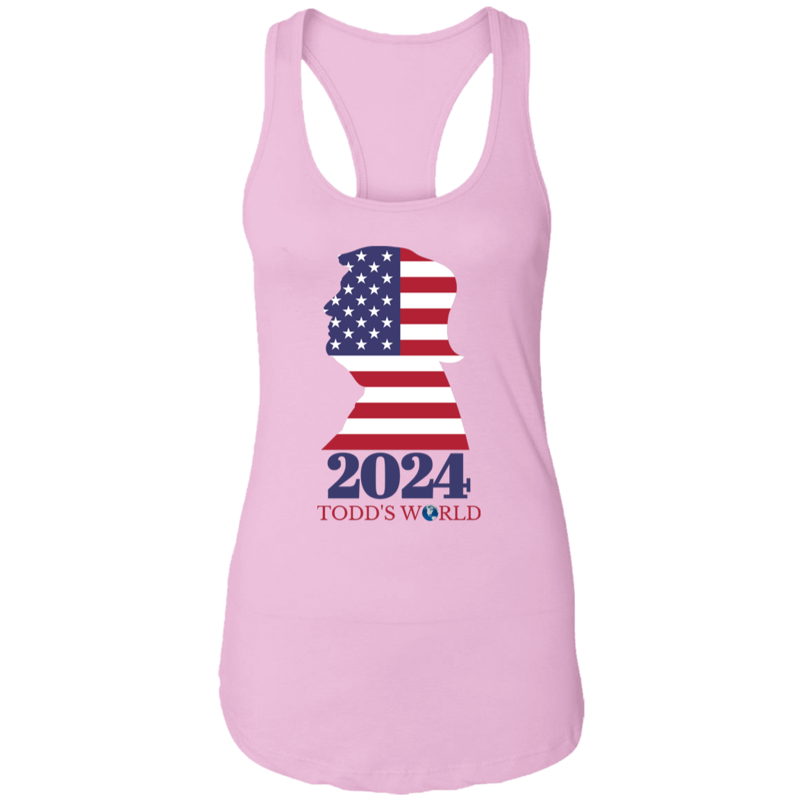 TRUMP Flag Profile Ladies Ideal Racerback Tank