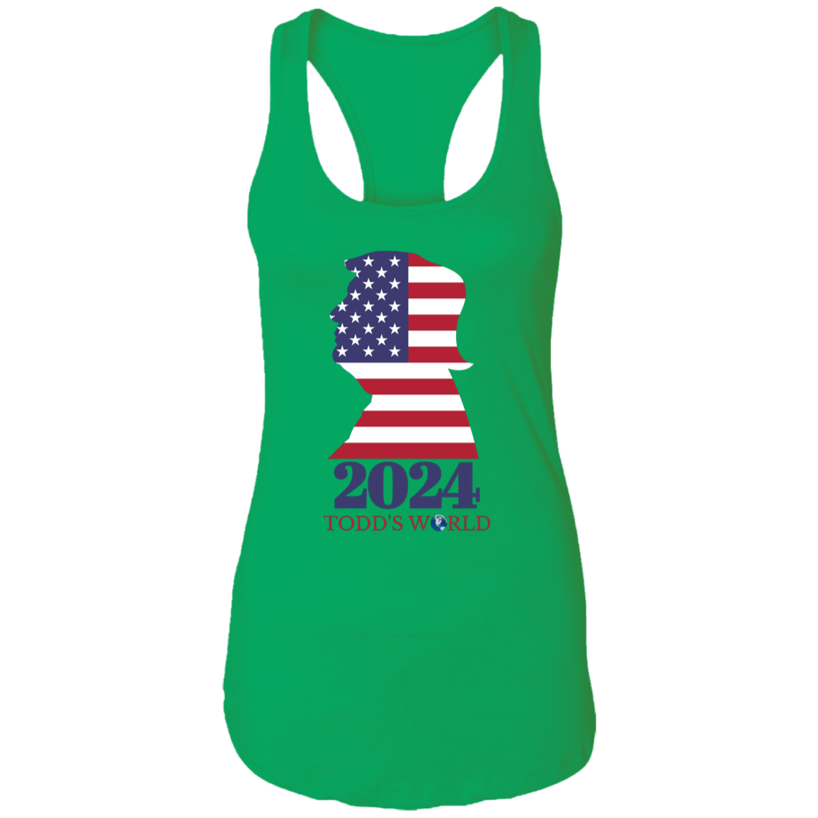 TRUMP Flag Profile Ladies Ideal Racerback Tank